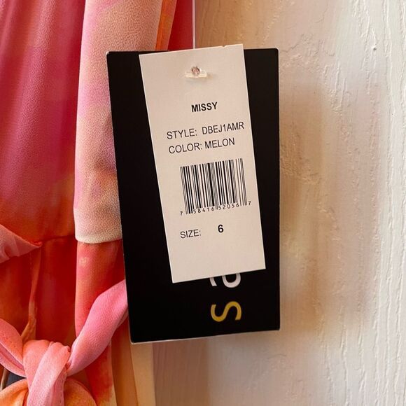 PINK FLORAL SLEEVELESS SANGRIA SURPLUS FRONT SIZE 6 - Picture 5 of 7